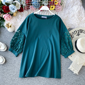 Μοντέρνα γυναικεία μπλούζα με ωοειδές λαιμόκοψη και κοντό μανίκι σε διάφορα χρώματα