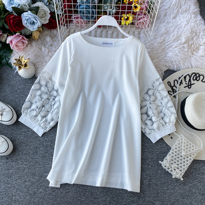 Μοντέρνα γυναικεία μπλούζα με ωοειδές λαιμόκοψη και κοντό μανίκι σε διάφορα χρώματα