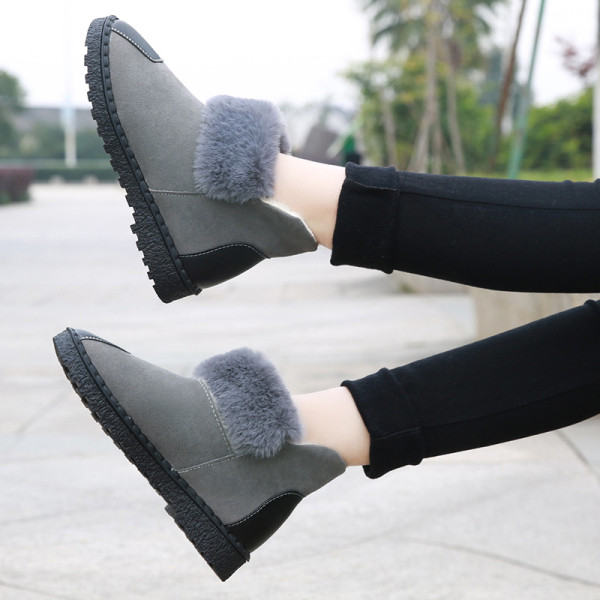 Alkalmi női csizma puha béléssel, szürke és fekete színben