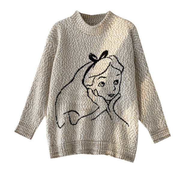 Μοντέρνο γυναικείο πουλόβερ με οβάλ ντεκολτέ και εφαρμογή σε τέσσερα χρώματα