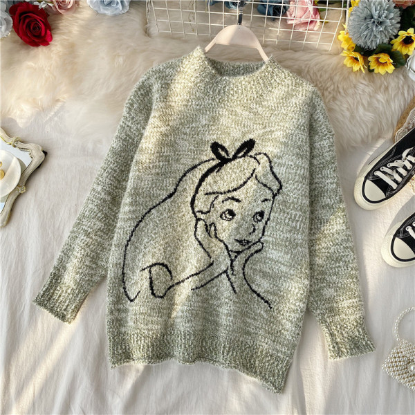 Μοντέρνο γυναικείο πουλόβερ με οβάλ ντεκολτέ και εφαρμογή σε τέσσερα χρώματα