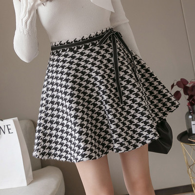 Μοντέρνα γυναικεία φούστα με ψηλή μέση σε δύο χρώματα