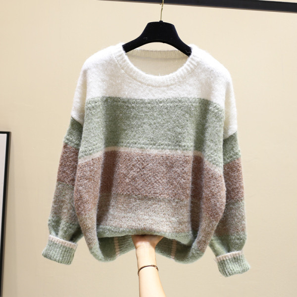 Χειμερινό γυναικείο πουλόβερ με στρογγυλη λαιμόκοψη σε διάφορα χρώματα