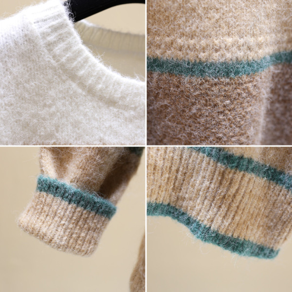 Χειμερινό γυναικείο πουλόβερ με στρογγυλη λαιμόκοψη σε διάφορα χρώματα