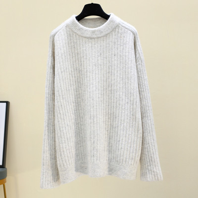 Γυναικείο φθινόπωρο-χειμώνα πουλόβερ με στρογγυλό λαιμόκοψη σε διάφορα χρώματα