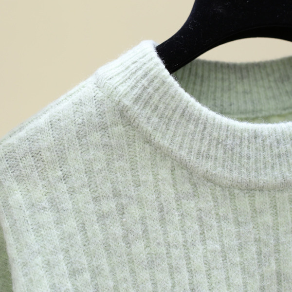 Γυναικείο φθινόπωρο-χειμώνα πουλόβερ με στρογγυλό λαιμόκοψη σε διάφορα χρώματα