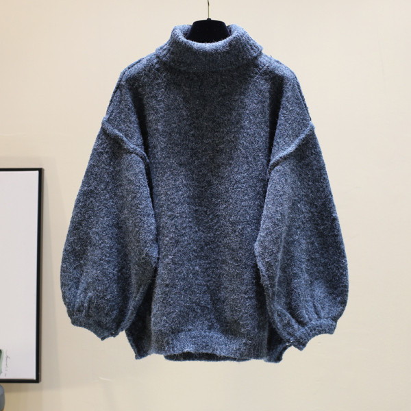 Γυναικείο ζεστό πουλόβερ με υψηλό κολάρο σε διάφορα χρώματα