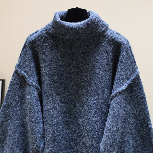 Γυναικείο ζεστό πουλόβερ με υψηλό κολάρο σε διάφορα χρώματα