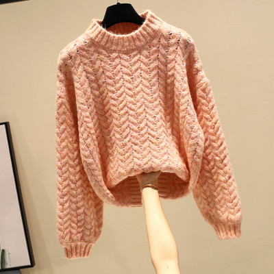 Γυναικείο πουλόβερ με στρογγυλό ντεκολτέ κατάλληλο για το χειμώνα