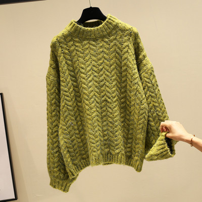 Γυναικείο πουλόβερ με στρογγυλό ντεκολτέ κατάλληλο για το χειμώνα