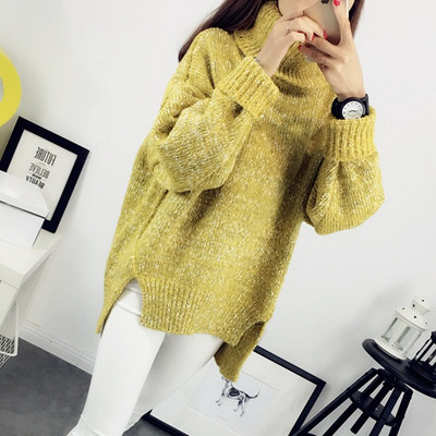 Γυναικείο μοντέρνο χειμερινό πουλόβερ ασύμμετρη μοτίβο