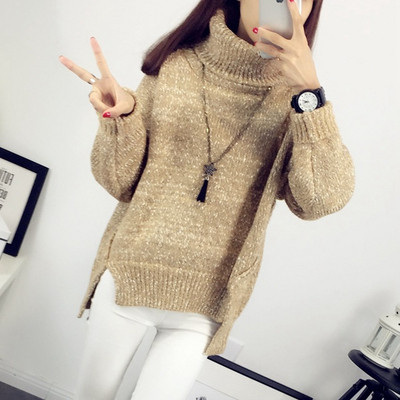 Γυναικείο μοντέρνο χειμερινό πουλόβερ ασύμμετρη μοτίβο