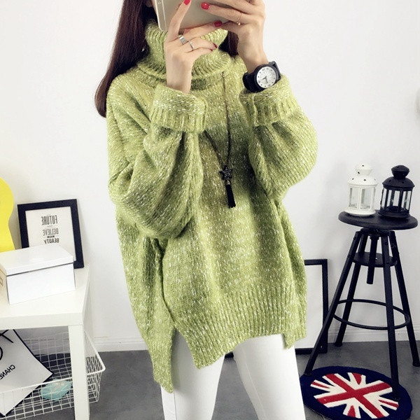 Γυναικείο μοντέρνο χειμερινό πουλόβερ ασύμμετρη μοτίβο