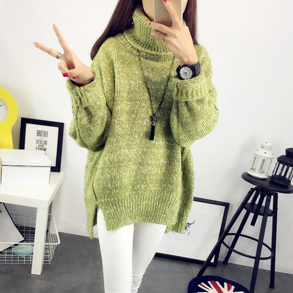 Γυναικείο μοντέρνο χειμερινό πουλόβερ ασύμμετρη μοτίβο