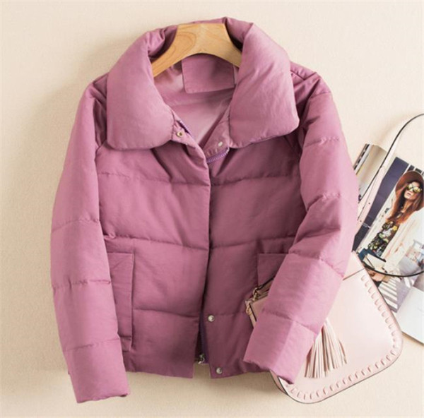 Modern női kabát magas gallérral és zsebekkel, négy színben