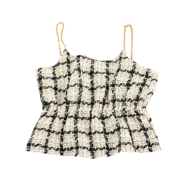 Μοντέρνο γυναικείαο αμάνικο σε μαύρο και άσπρο με λεπτές λουρίδες