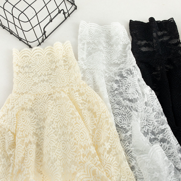 Γυναικεία δαντελένια μπλούζα σε τρία χρώματα με ψηλό γιακά