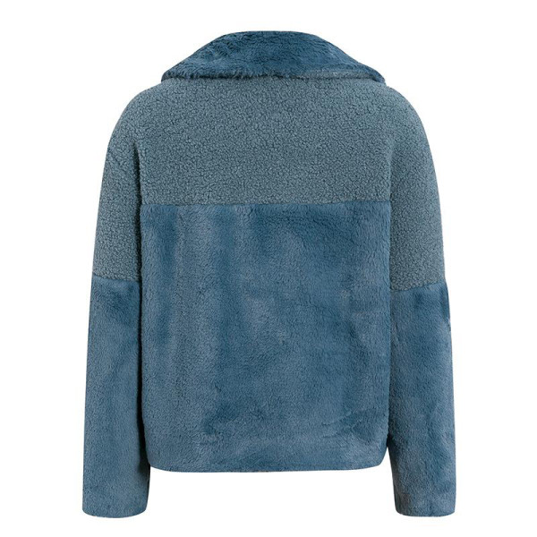 Modern női pehelykabát gombokkal, kék színben