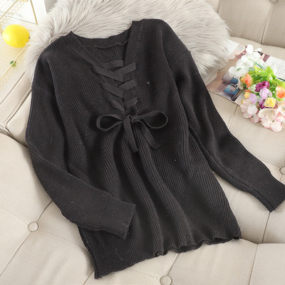 Hátul megkötős női pulóver többféle színben