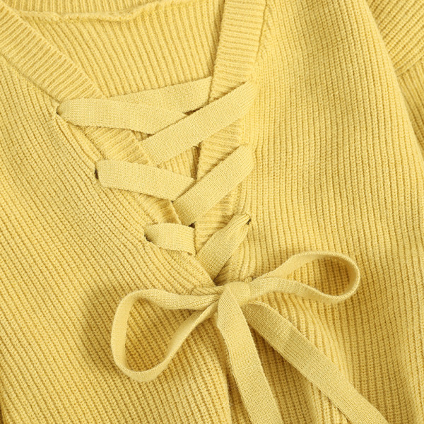 Hátul megkötős női pulóver többféle színben