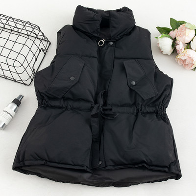 Alkalmi női mellény magas gallérral és zsebekkel, négy színben