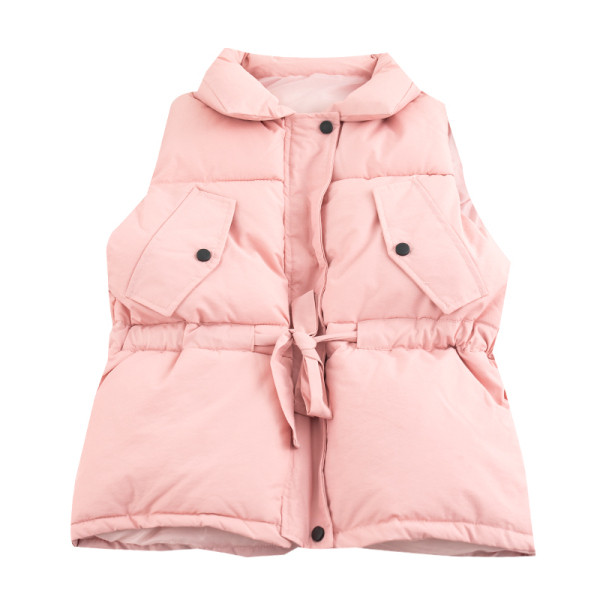 Alkalmi női mellény magas gallérral és zsebekkel, négy színben