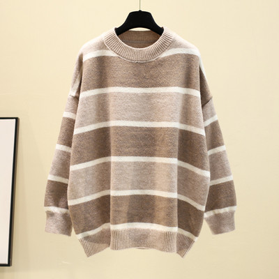 Csíkos női pulóver több színben