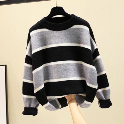Csíkos női pulóver több színben