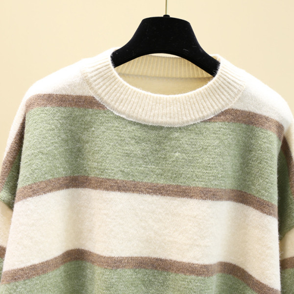 Csíkos női pulóver több színben