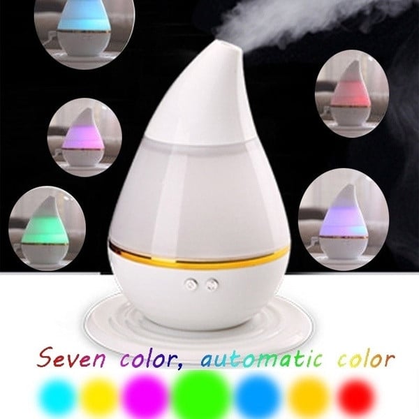 Difuzor pentru uleiuri esențiale și aromaterapie cu lumini LED în șapte culori