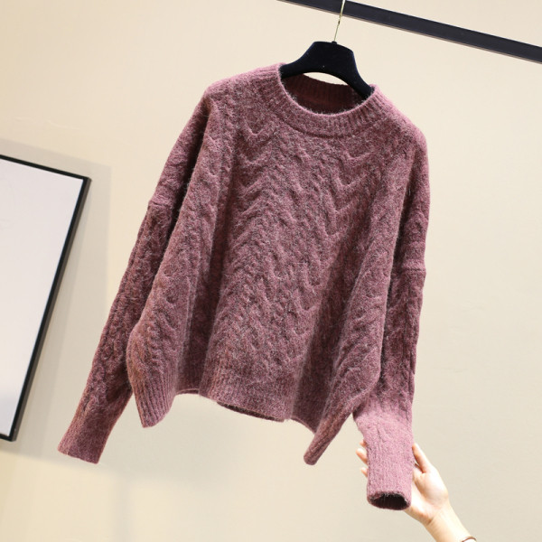 Χειμερινό παιδικό χειμερινό πουλόβερ με στρογγυλη λαιμόκοψη σε διάφορα χρώματα