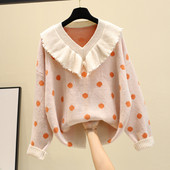 Γυναικεία μοντέρνα μπλούζα πουά σε μπλε, πράσινο, κίτρινο και ροζ χρώμα