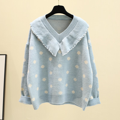 Γυναικεία μοντέρνα μπλούζα πουά σε μπλε, πράσινο, κίτρινο και ροζ χρώμα