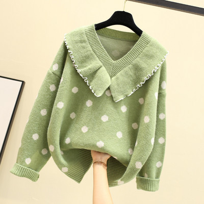 Γυναικεία μοντέρνα μπλούζα πουά σε μπλε, πράσινο, κίτρινο και ροζ χρώμα