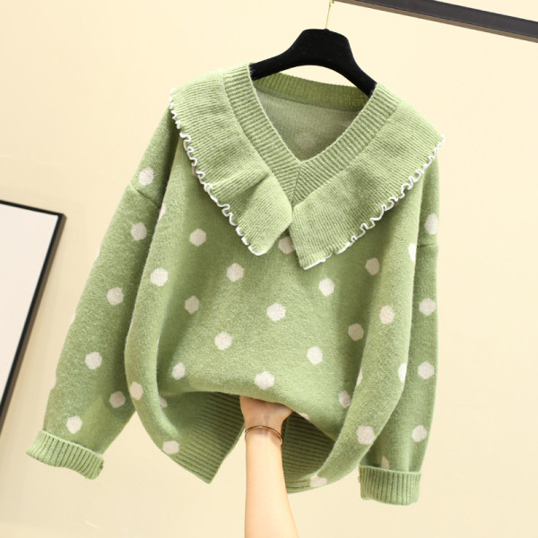 Γυναικεία μοντέρνα μπλούζα πουά σε μπλε, πράσινο, κίτρινο και ροζ χρώμα