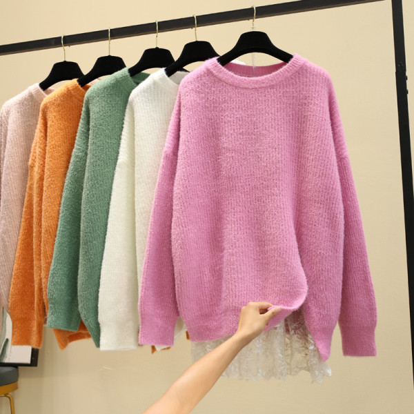 Χειμερινό γυναικείο πουλόβερ με σχισμή σε διάφορα χρώματα