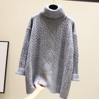 Női téli pulóver széles és hosszú modell három színben