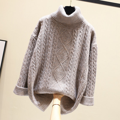 Női téli pulóver széles és hosszú modell három színben