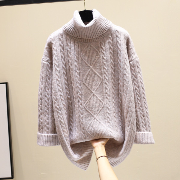 Női téli pulóver széles és hosszú modell három színben