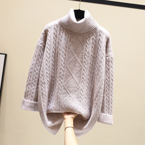 Női téli pulóver széles és hosszú modell három színben