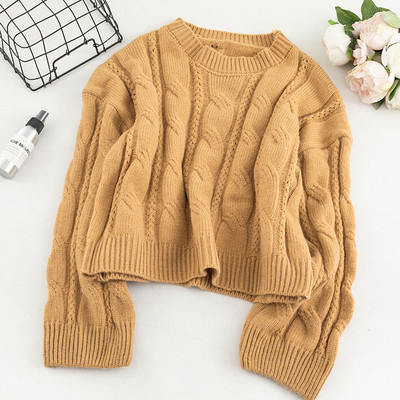 Γυναικείο πουλόβερ ν με ωοειδές λαιμόκοψη και μακρύ μανίκι σε τρία χρώματα