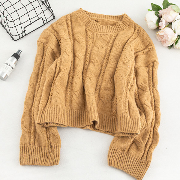 Γυναικείο πουλόβερ ν με ωοειδές λαιμόκοψη και μακρύ μανίκι σε τρία χρώματα