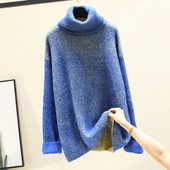 Χειμερινόγυναικείο  πουλόβερ με υψηλό κολάρο σε διάφορα χρώματα