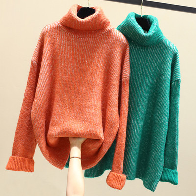 Χειμερινόγυναικείο  πουλόβερ με υψηλό κολάρο σε διάφορα χρώματα