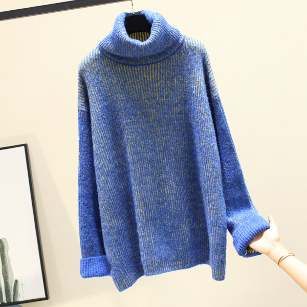 Χειμερινόγυναικείο  πουλόβερ με υψηλό κολάρο σε διάφορα χρώματα