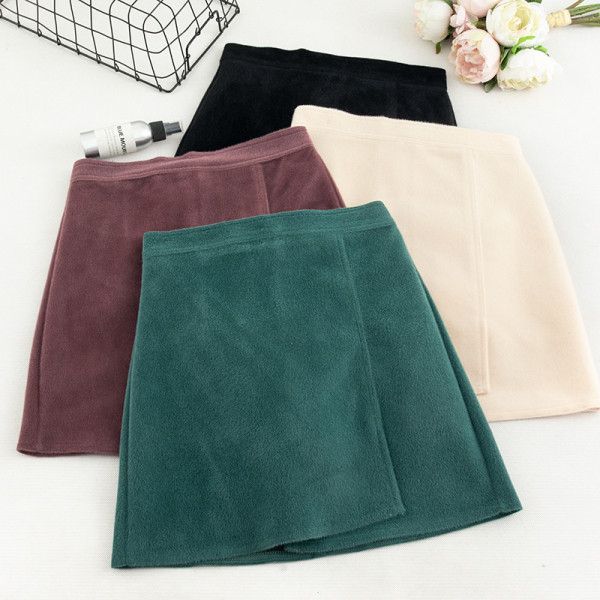 Stílusos női szoknya cipzárral és magas derékkal, négy színben