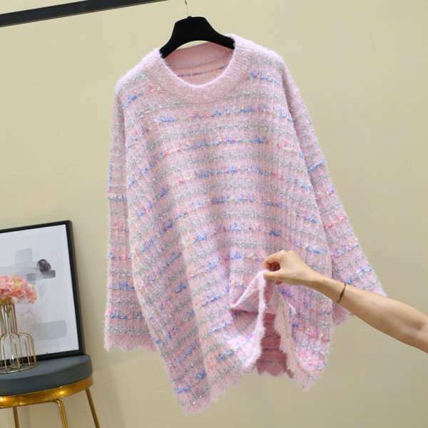 Γυναικείο μοντέρνο πουλόβερ φαρδύ μοντέλο σε διάφορα χρώματα