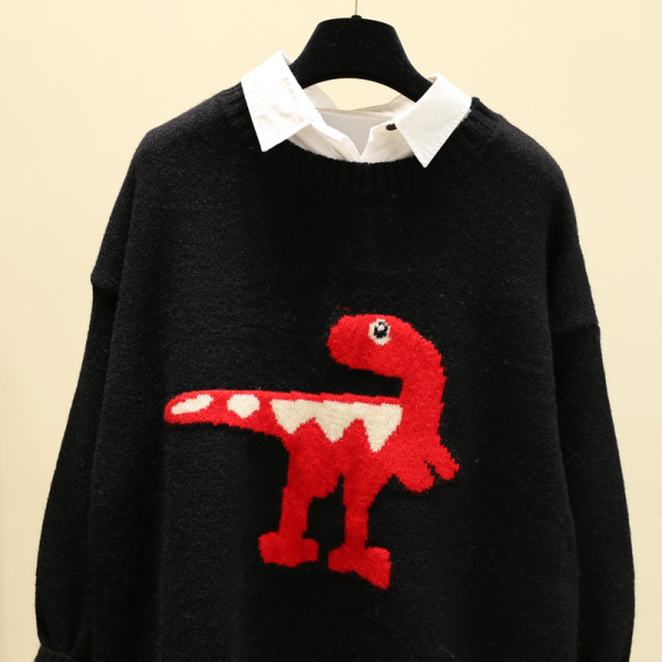 Γυναικείο casual πουλόβερ με πολύχρωμα κεντήματα