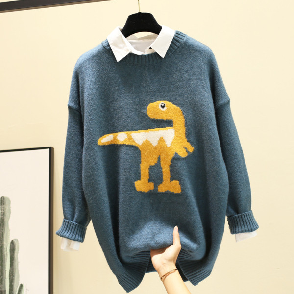 Γυναικείο casual πουλόβερ με πολύχρωμα κεντήματα