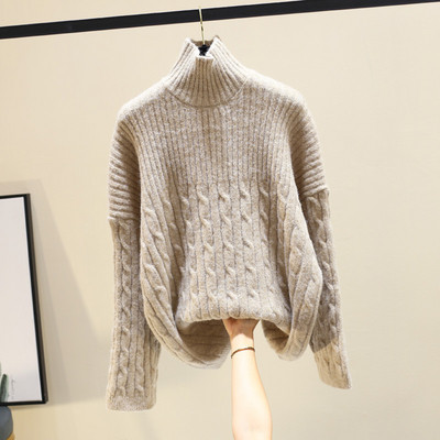 Χειμερινό γυναικείο πουλόβερ με υψηλό κολάρο  σε διάφορα χρώματα